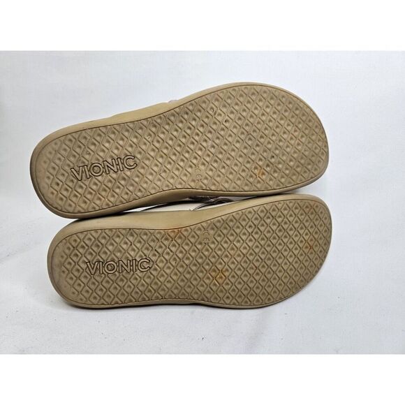 Vionic Fallyn Cream Toe Post Orthotic Arch Support Suede Sandal Womens Size 9 - Picture 7 of 7